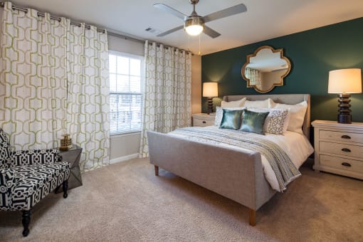 Ansley at Town Center townhome primary bedroom
