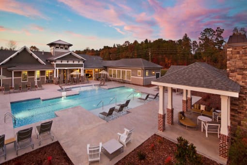 Aerial View Of Pool at Ansley at Roberts Lake, North Carolina, 28704