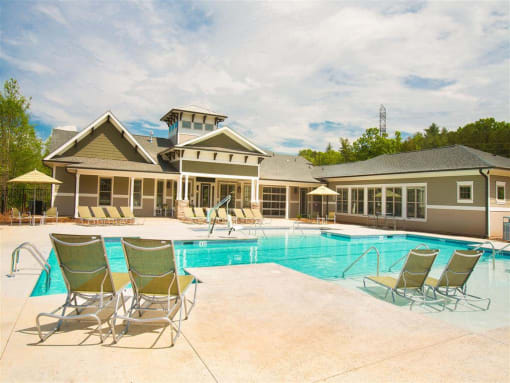 Blue Cool Swimming Pool at Ansley at Roberts Lake, Arden