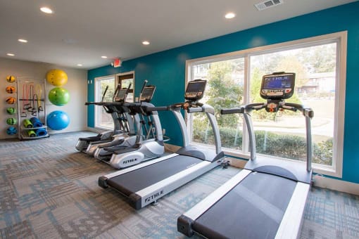 Health and Fitness Center Fully Equipped with Kettle Bells, Yoga & Exercise Balls, Resistance Bands and Cardio Equipment at Artesian East Village, Atlanta, GA 30316