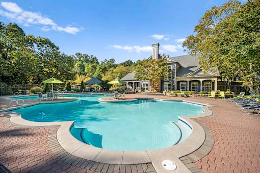 Swimming Pool Area at Bridgewater Apartments, Duluth, GA