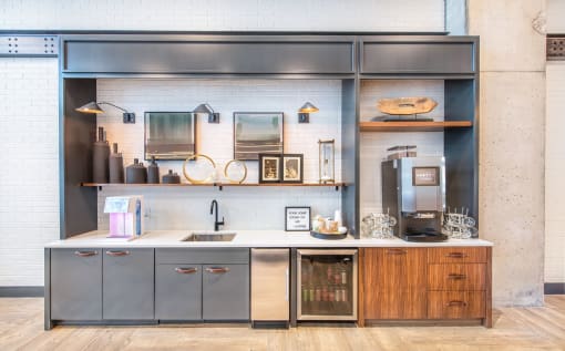 coffee bar at Deca Apartments, Greenville, 29601