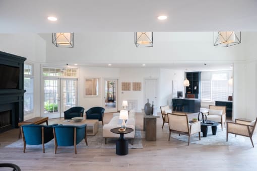 a living room filled with furniture and a fire place at Appling Lakes, Cordova, Tennessee
