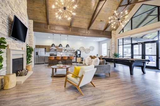 Clubhouse with Fireplace at McKenzie Park Apartments, Little Rock, 72223