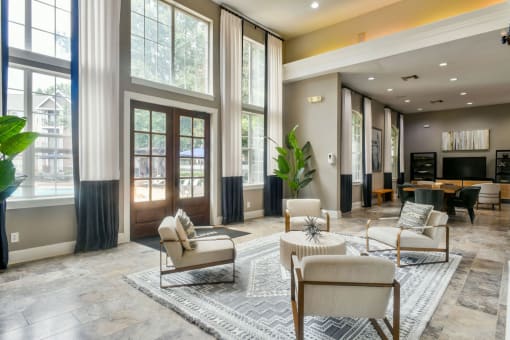 Clubhouse Sitting Area at Polos at Hudson Corners Apartments, South Carolina 29650