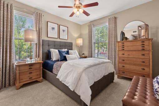 an overhead view of a living room with chairs and windows at The Ridge at Chenal Valley, Little Rock, 72223