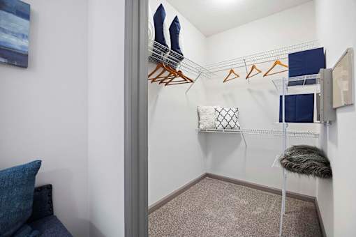 Generous Walk-In Closets With Shelving at The Shallowford Apartments, Chattanooga, TN 37421