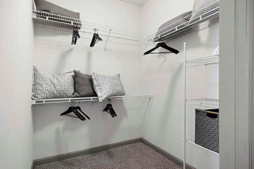 Walk-In Closets With Built-In Shelving at The Shallowford Apartments, Chattanooga Tennessee