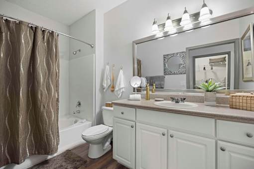 Bathroom With Extra Storage at The Shallowford Apartments, Chattanooga, TN 37421