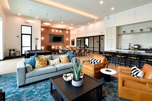 Luxurious lounge space with modern furniture