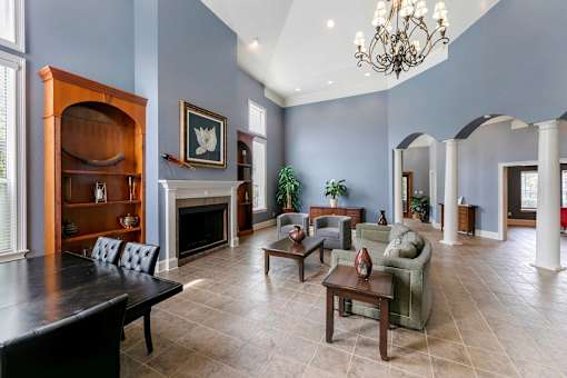 Clubroom with Fireplace at Trailside at Greenline, Cordova