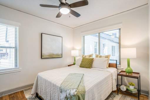 a bed with a window behind it at Kiwi Goji Apartments, Tennessee, 38111