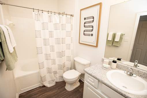 Primary Bathroom at Lakeside Villas Apartments, Georgia, 30228