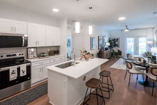 Kitchen with cabinets at The One at Millington, Millington
