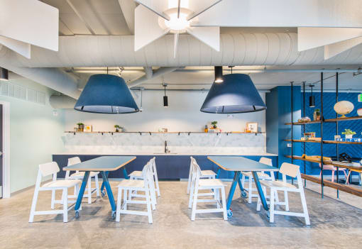 Clubhouse kitchen and dining area at The Baxly, Savannah