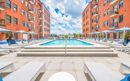 Swimming Pool And Relaxing Area at The Baxly, Savannah, Georgia