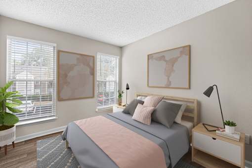 A bedroom with a bed at Station Heights, Alpharetta, GA