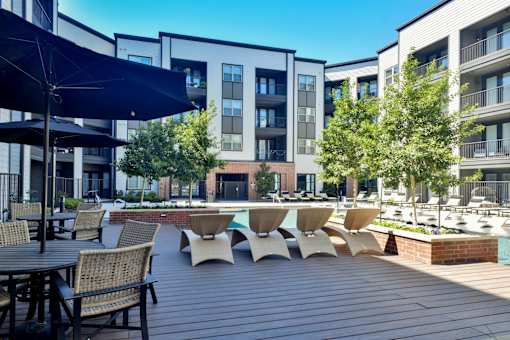 Poolside Patio at Station at Old Town, Lewisville, TX, 75057