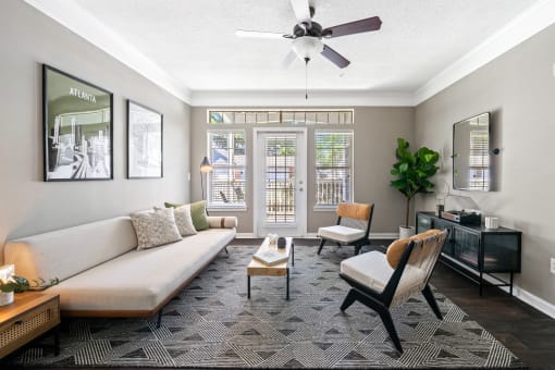 Spacious Living Room at Sugarloaf Crossing Apartments, Georgia