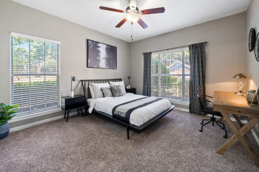 Primary Bedroom at Sugarloaf Crossing Apartments, Lawrenceville, GA