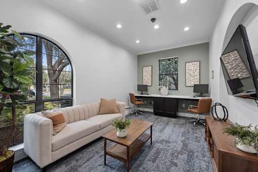 Clubroom With TV at The Ambrose, Houston, TX, 77040