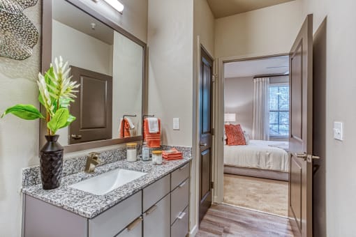 Bathroom With Mirror and sink at The Beck at Hidden River, Tampa, FL, Florida , 33637