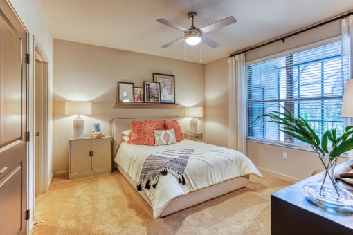 Comfortable Bedroom With Large Window at The Beck at Hidden River, Tampa, Florida