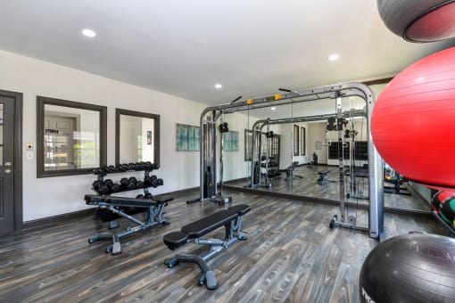 Fitness Center with Free Weights at The FInley, Jacksonville, FL  32210