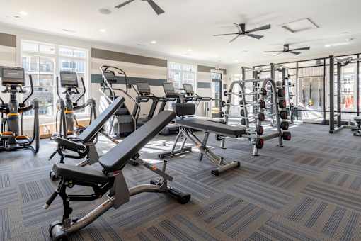 A gym at The One at Millington, Millington, TN
