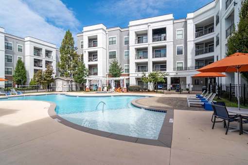 Pool With Relaxing Chairs at The Ren, Atlanta, GA, 30329