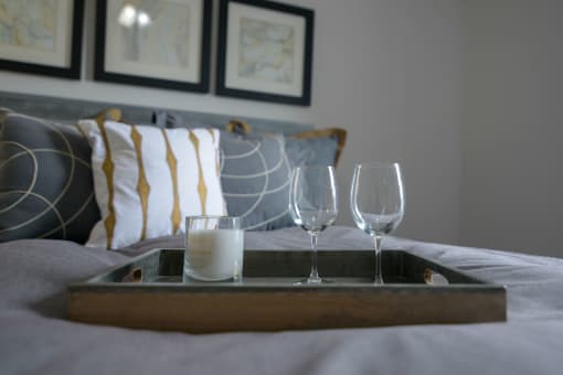 Model bedroom details at The Shallowford, Chattanooga, Tennessee