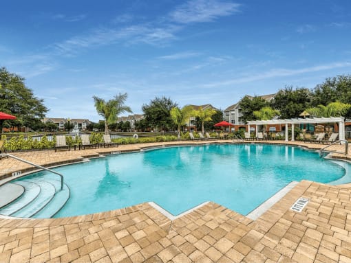 Swimming Pool with Covered Pergola at The Finley, Jacksonville, FL  32210
