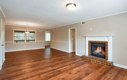 Living Room Fireplace at Villas on Briarcliff, Atlanta, 30329
