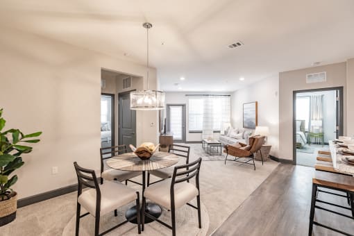 Wood style flooring and open floor plans at Harrison Apartments, Sarasota