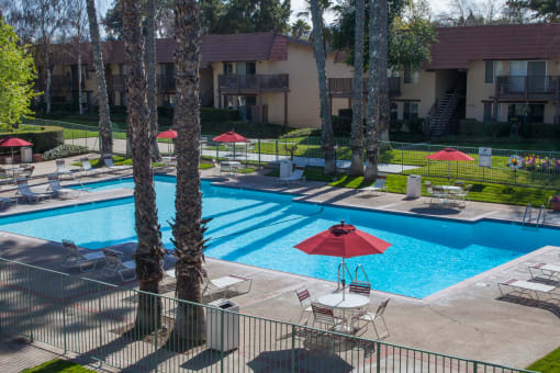 Bird-eye View Of Pool at Valley West, California, 95122