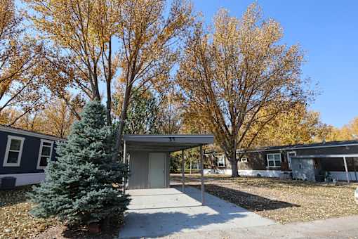 a house with a covered porch and a tree in front of it at Circle Park, Cheyenne