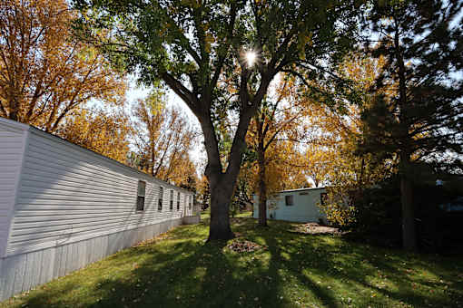 the sun shines through a tree in front of a house at Circle Park, Cheyenne, WY