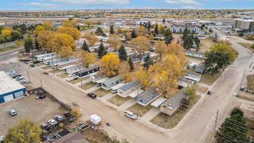 an aerial view at Mobile Home Village, Cheyenne, WY