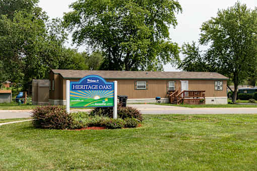 Welcoming Property Signage at Heritage Oaks, Lincoln, Nebraska