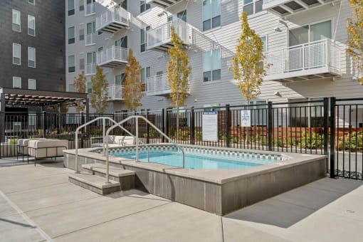 our apartments have a community pool in front of our building