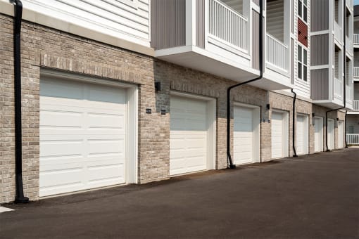 Garage Exterior View at The View on Collins, Lansing