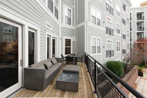 Balcony at The Flats at Wheaton Station in Wheaton, MD