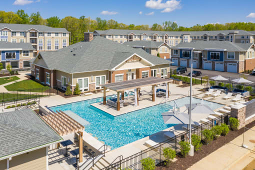 take a dip in our resort style swimming pool at The Bend Arbordale, Williamsburg, VA, 23188