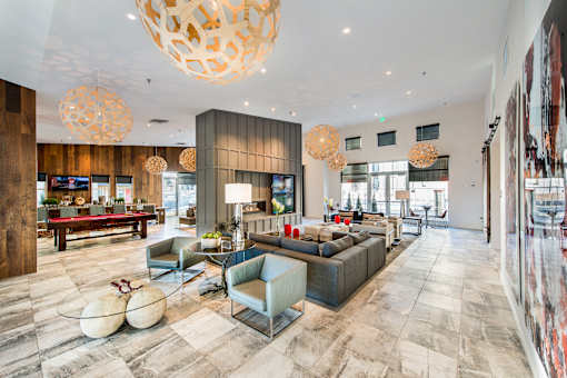 Clubhouse interior at 8000 Uptown Apartments, Colorado