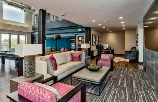 Resident Lounge at West Line Flats Apartments in Lakewood, CO