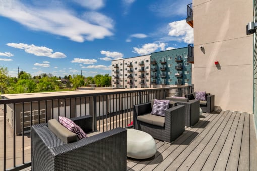 Balcony at West Line Flats Apartments in Lakewood, CO
