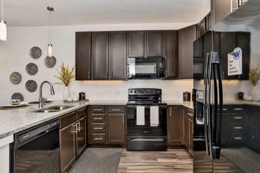 Kitchen at West Line Flats Apartments in Lakewood, CO