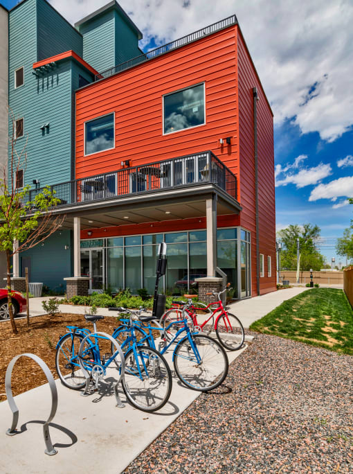 Bike racks at West Link Apartments