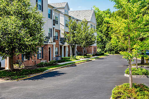 Building exteriors with trees