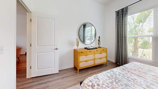 Window with Curtains in a Bedroom at Artesia at Lakewood Ranch Apartments, Florida, 34211